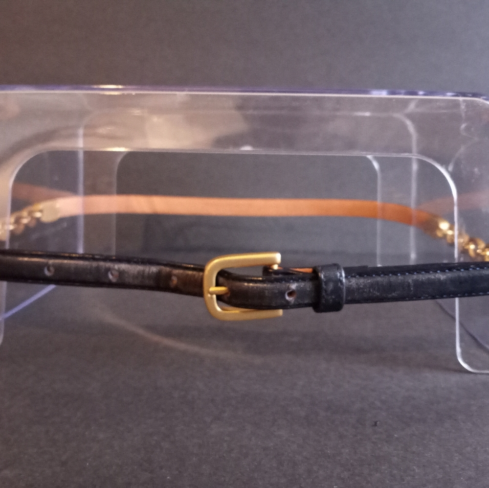 Americana by Sharif Navy Leather Belt (Lg)